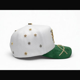 San Judas Tadeo Gold Star Cap – White/Green