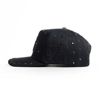BB Los Angeles Rhinestone Star Cap – Black
