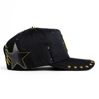BB Los Angeles Rhinestone Star Cap – Black & Gold