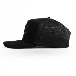 Bigg Boss Angel Wings Rhinestone Cap – Black