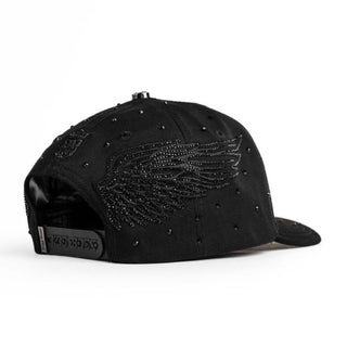 Bigg Boss Angel Wings Rhinestone Cap – Black