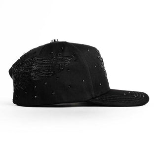 Bigg Boss Angel Wings Rhinestone Cap – Black