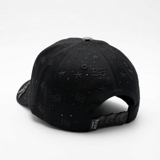 Bigg Boss Triple Star Rhinestone Cap – Black/Silver