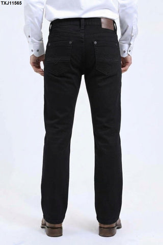 Platini Men's Western Bootcut Jeans - Black