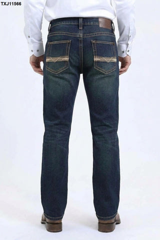 Platini Men's Western Bootcut Jeans - Dark Wash