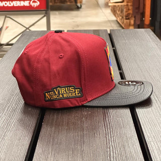 "El Virus Nunca Muere" Patch Hat - Burgundy Cachucha Belica