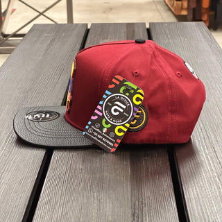 "El Virus Nunca Muere" Patch Hat - Burgundy Cachucha Belica