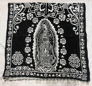 Mexican Poncho/Gabanes Virgen de Guadalupe Design- Burgundy