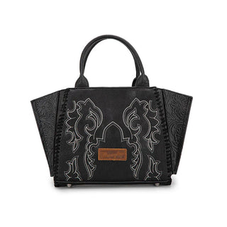 Wrangler Embroidered Trapezoid Tote/Crossbody - Black