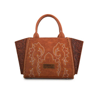 Wrangler Embroidered Trapezoid Tote/Crossbody - Brown