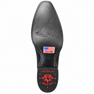 Los Altos Row Stone Stingray Snip Toe Boot - Black