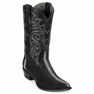 Los Altos Row Stone Stingray Snip Toe Boot - Black