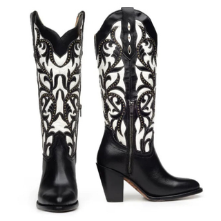 Front and side view of Rio Grande Legado Isabela cowgirl boots with zipper
