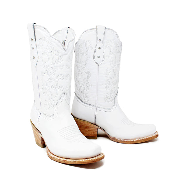 "Blanca" Artillero Women's Triana Cowboy Boot - I.Deer White