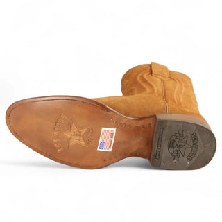 Los Altos Belmont Suede Roper Cowboy Boot - Cognac