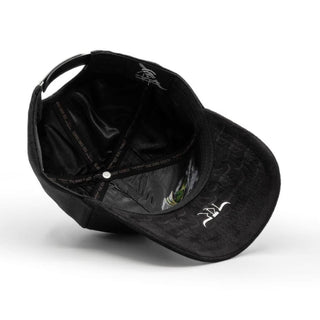 Inside view of King Ranch black snapback hat with branded interior detailing