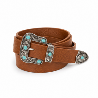 Women’s Belt w/ Silver Buckle -Brown