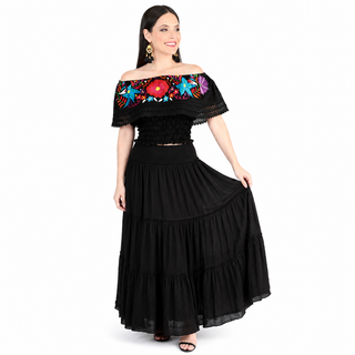 Artisanal Embroidered Blouse- Black