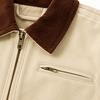 Flint Washed Twill Cropped Corduroy Collar Jacket