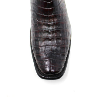 King Exotic Dubai Caiman Belly Cowboy Boot - Black Cherry