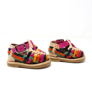 "Olivia" Girl's Colorful Huaraches - Light / Multicolor