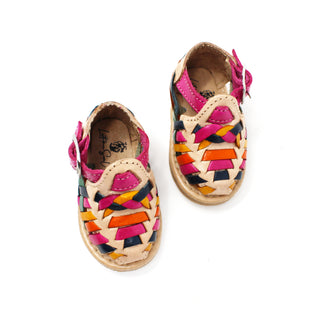 "Olivia" Girl's Colorful Huaraches - Light / Multicolor