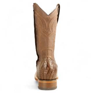 Los Altos Rodeo Caiman Belly Square Toe Zippered Cowboy Boot - Brown
