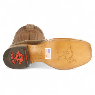 Los Altos Rodeo Ostrich Square Toe Zippered Cowboy Boot - Brown