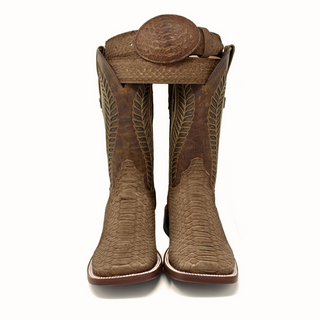 Ranchers Light Brown Python Square Toe Cowboy Boots