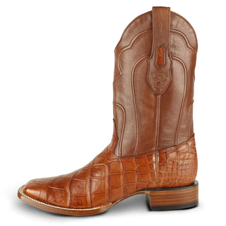 Los Altos Rodeo Alligator Square Toe Cowboy Boot - Cognac