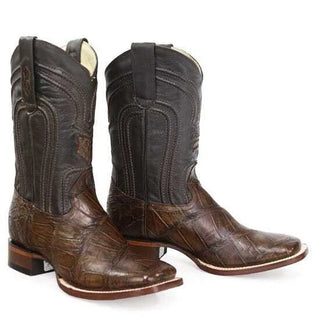 Los Altos Rodeo Alligator Square Toe Cowboy Boot - Brown