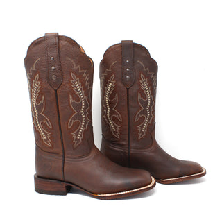 "Samantha" Artillero Women's Cowboy Boot - Grizzly Brown