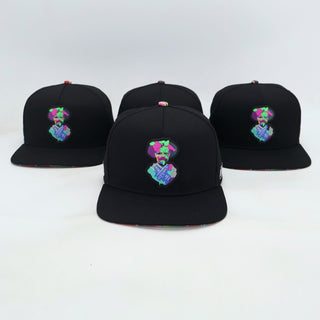VBR Durango Pancho Villa black snapback cap front view with colorful portrait patch