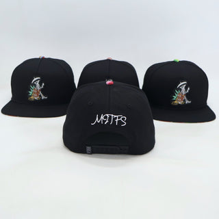 VBR Jalisco black cotton blend snapback cap back view with adjustable snapback closure
