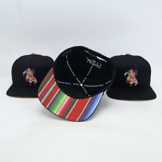 VBR Michoacan Los Viejitos black snapback cap interior and colorful brim detail