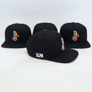 VBR Sinaloa black snapback cap with colorful Sinaloa graphic and side embroidery