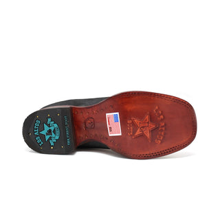 Bottom view showing leather sole with Los Altos logo and “Made in USA” details.
