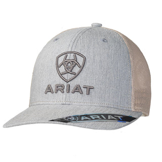 Ariat Men's Heather Grey Embroidered Logo Trucker Hat