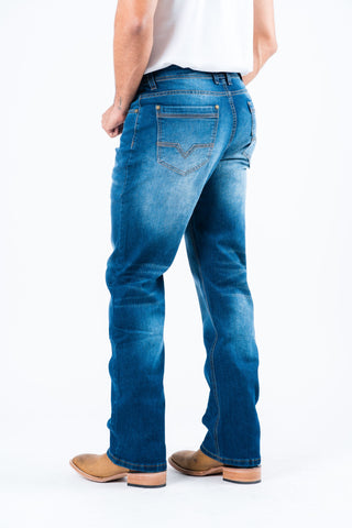 Platini Mens Boot-Cut Premium Denim Jeans