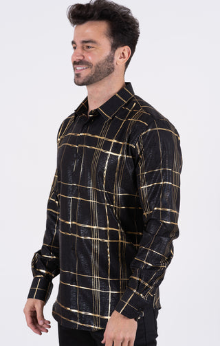 Platini Men’s Black Premium Double Foil Shirt