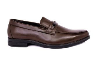 Men's Slip-On Dress Loafers w/ Bit Buckle - Café