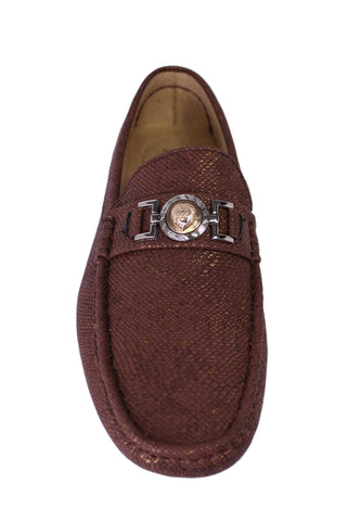Men's Snake Print Driver Loafers - Brown