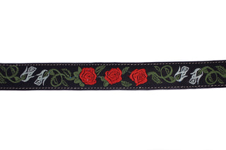 Leather Rose Belt w/ Square Buckle - Black