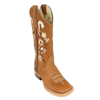 Bandoleros Square Toe Floral Cowgirl Boots
