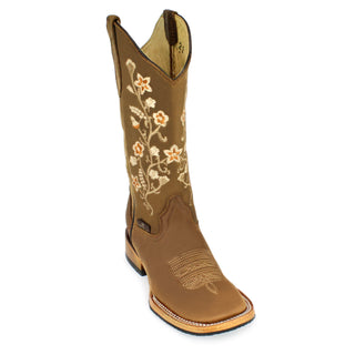 Bandoleros Square Toe Flower Cowgirl Boots