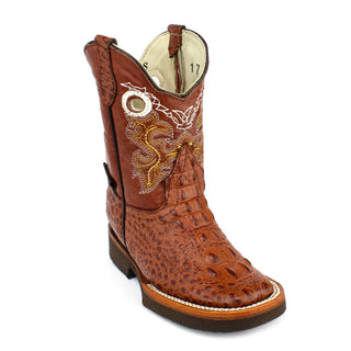 Bandoleros Faux Crocodile Print Cowboy Boot - Honey