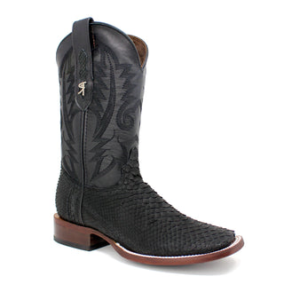 Ranchers Black Python Square Toe Cowboy Boots