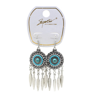 Turquoise & Silver Dream Catcher Earrings