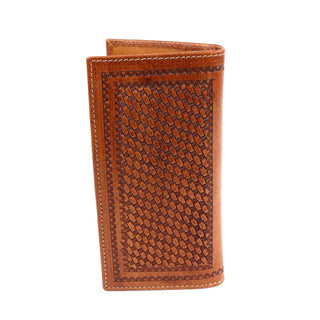 Tooled Leather Rodeo Checkbook Wallet