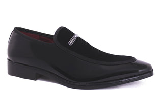 Men's Patent/ Velvet Loafers - Black